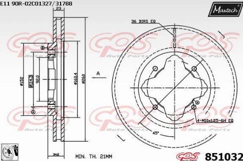 Maxtech 851032.0080 - Bremžu diski adetalas.lv