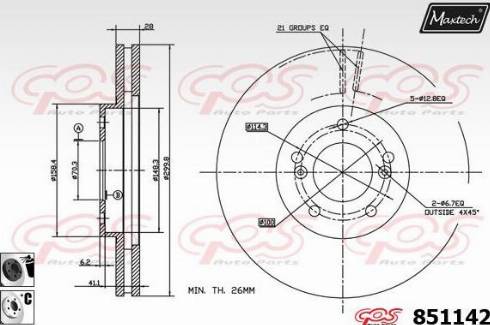 Maxtech 851142.6060 - Bremžu diski adetalas.lv