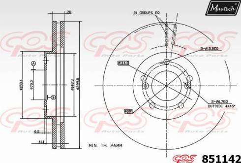 Maxtech 851142.0000 - Bremžu diski adetalas.lv