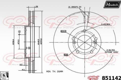 Maxtech 851142.0080 - Bremžu diski adetalas.lv