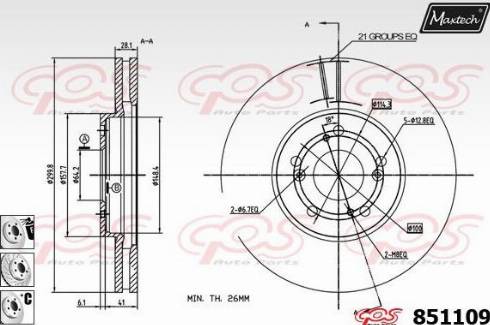 Maxtech 851109.6880 - Bremžu diski adetalas.lv