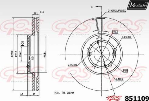 Maxtech 851109.0000 - Bremžu diski adetalas.lv