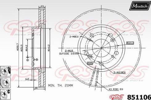 Maxtech 851106.6880 - Bremžu diski adetalas.lv