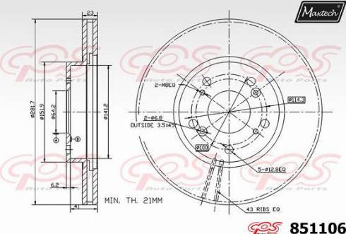 Maxtech 851106.0000 - Bremžu diski adetalas.lv