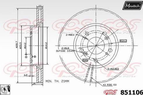 Maxtech 851106.0080 - Bremžu diski adetalas.lv