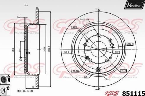 Maxtech 851115.6060 - Bremžu diski adetalas.lv