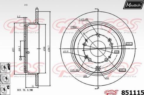 Maxtech 851115.6980 - Bremžu diski adetalas.lv