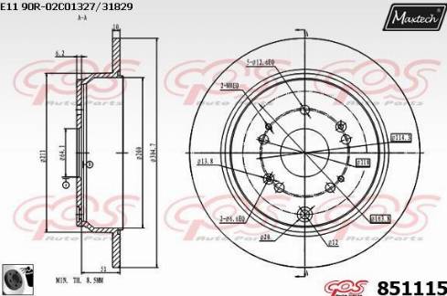 Maxtech 851115.0060 - Bremžu diski adetalas.lv