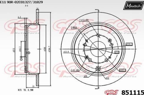 Maxtech 851115.0000 - Bremžu diski adetalas.lv