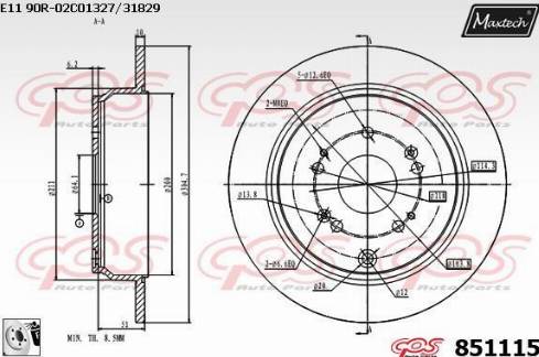 Maxtech 851115.0080 - Bremžu diski adetalas.lv