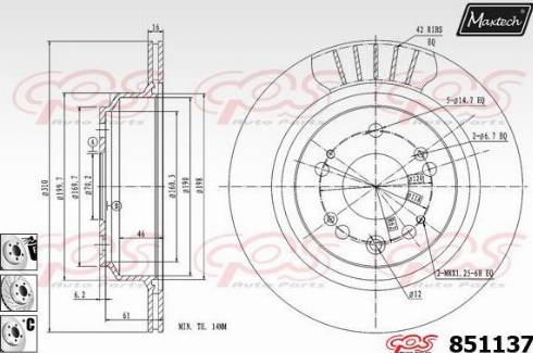 Maxtech 851137.6880 - Bremžu diski adetalas.lv