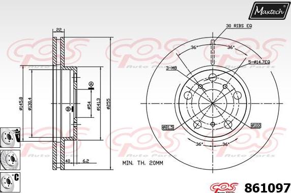 Maxtech 853001 - Bremžu diski adetalas.lv