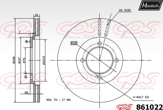 Maxtech 853008 - Bremžu diski adetalas.lv