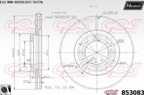 Maxtech 853083.0060 - Bremžu diski adetalas.lv