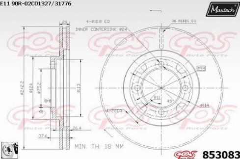 Maxtech 853083.0080 - Bremžu diski adetalas.lv