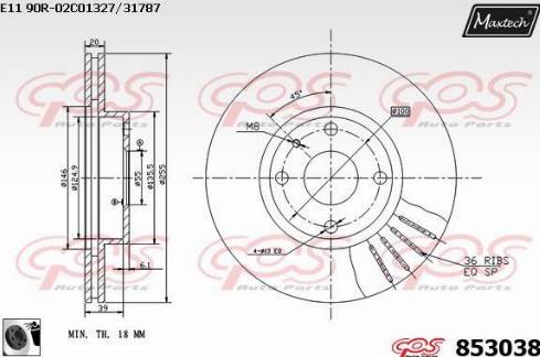 Maxtech 853038.0060 - Bremžu diski adetalas.lv