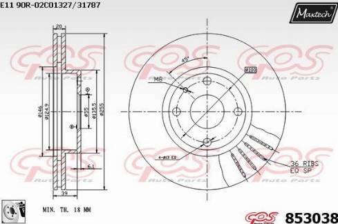 Maxtech 853038.0080 - Bremžu diski adetalas.lv