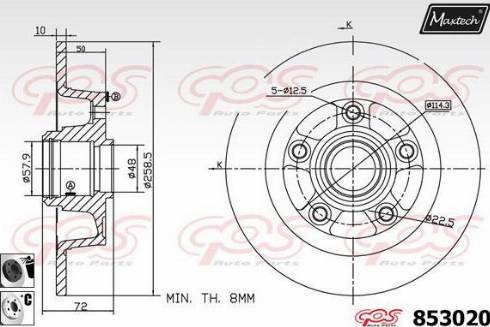 Maxtech 853020.6060 - Bremžu diski adetalas.lv