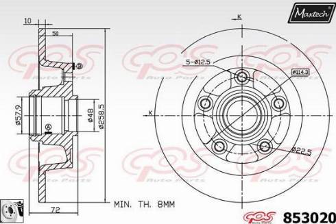 Maxtech 853020.0080 - Bremžu diski adetalas.lv