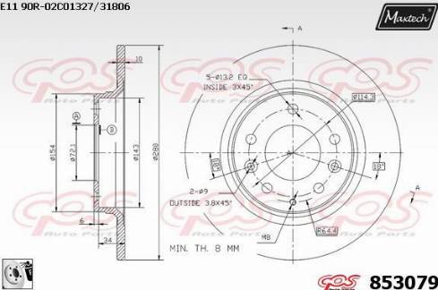 Maxtech 853079.0080 - Bremžu diski adetalas.lv