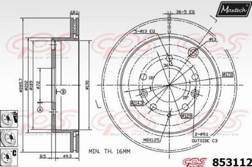 Maxtech 853112.6880 - Bremžu diski adetalas.lv