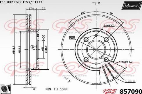 Maxtech 857090.0060 - Bremžu diski adetalas.lv