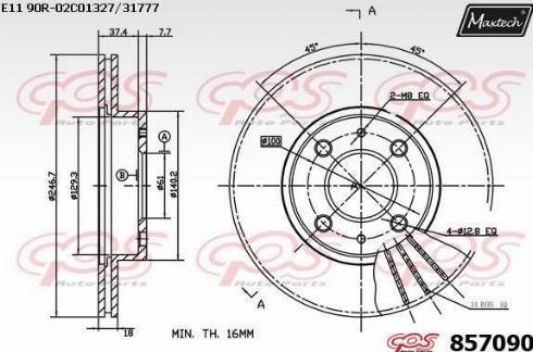 Maxtech 857090.0000 - Bremžu diski adetalas.lv