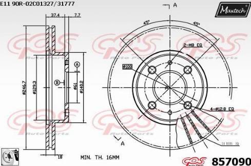 Maxtech 857090.0080 - Bremžu diski adetalas.lv