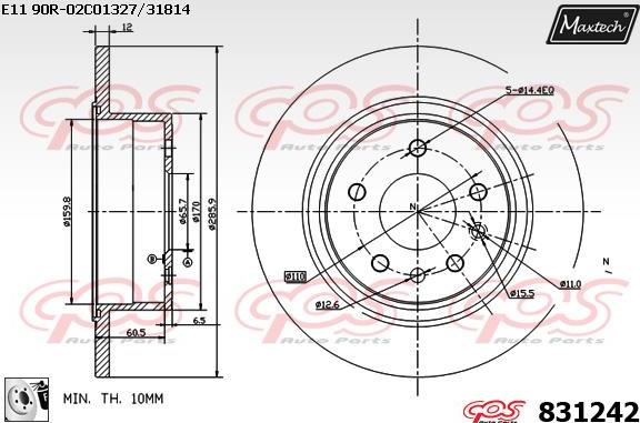 Maxtech 857090 - Bremžu diski adetalas.lv