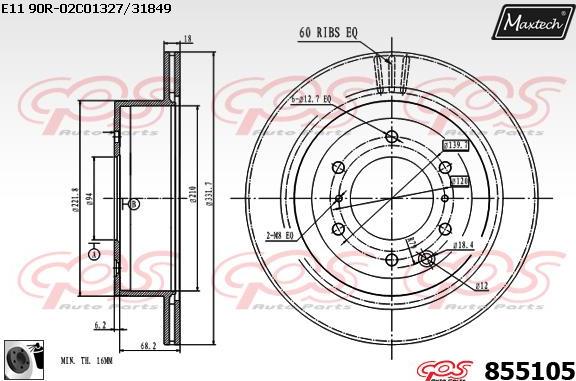 Maxtech 857091 - Bremžu diski adetalas.lv