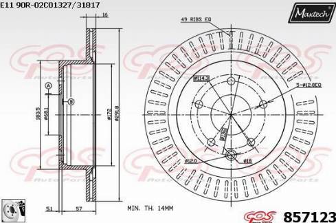 Maxtech 857123.0080 - Bremžu diski adetalas.lv