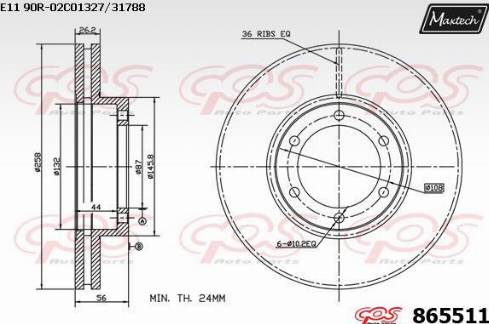 Maxtech 865511.0000 - Bremžu diski adetalas.lv