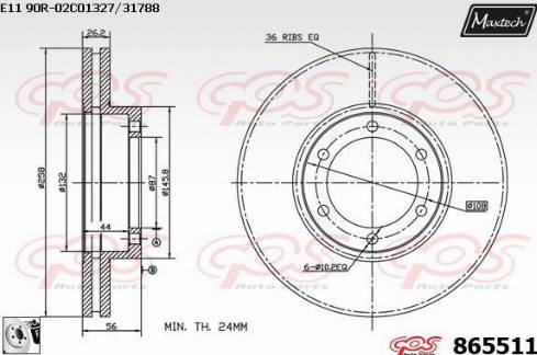 Maxtech 865511.0080 - Bremžu diski adetalas.lv