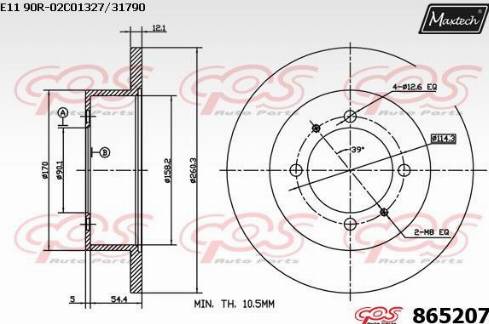 Maxtech 865207.0000 - Bremžu diski adetalas.lv