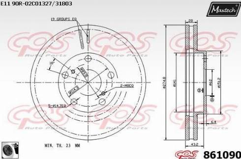 Maxtech 861090.0060 - Bremžu diski adetalas.lv