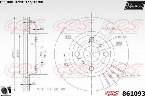 Maxtech 861093.0060 - Bremžu diski adetalas.lv