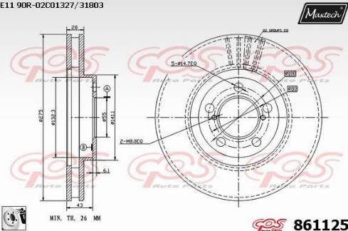 Maxtech 861125.0080 - Bremžu diski adetalas.lv