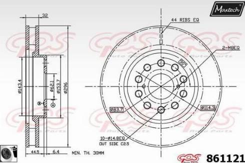 Maxtech 861121.0060 - Bremžu diski adetalas.lv