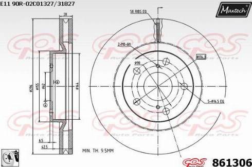 Maxtech 861306.0080 - Bremžu diski adetalas.lv