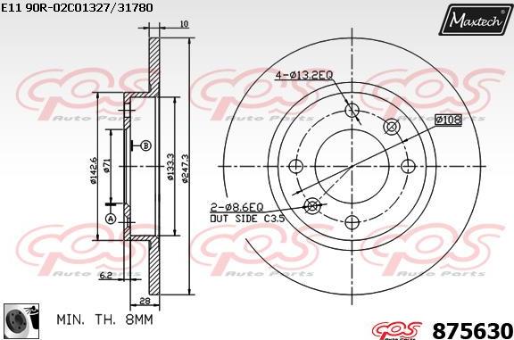 Maxtech 861338 - Bremžu diski adetalas.lv