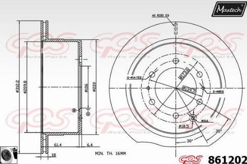 Maxtech 861202.0060 - Bremžu diski adetalas.lv