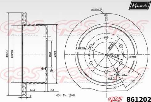 Maxtech 861202.0000 - Bremžu diski adetalas.lv