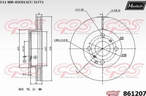 Maxtech 861207.0000 - Bremžu diski adetalas.lv