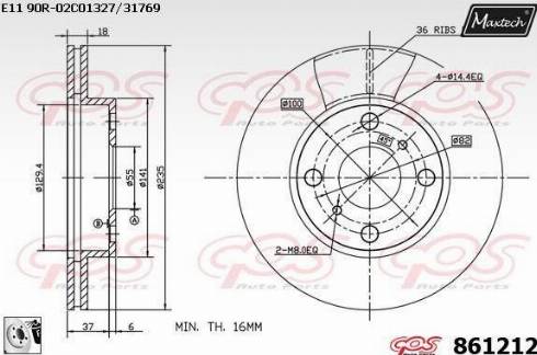 Maxtech 861212.0080 - Bremžu diski adetalas.lv