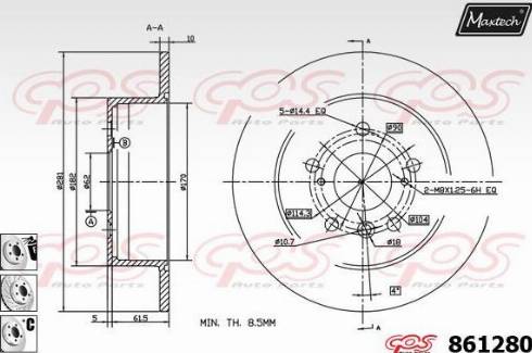 Maxtech 861280.6980 - Bremžu diski adetalas.lv