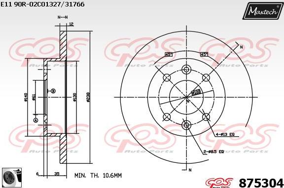 Maxtech 861280 - Bremžu diski adetalas.lv