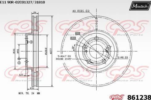 Maxtech 861238.0000 - Bremžu diski adetalas.lv