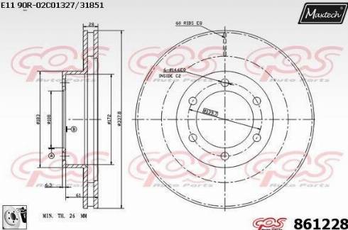 Maxtech 861228.0080 - Bremžu diski adetalas.lv