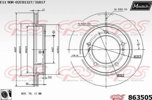 Maxtech 863505.0060 - Bremžu diski adetalas.lv