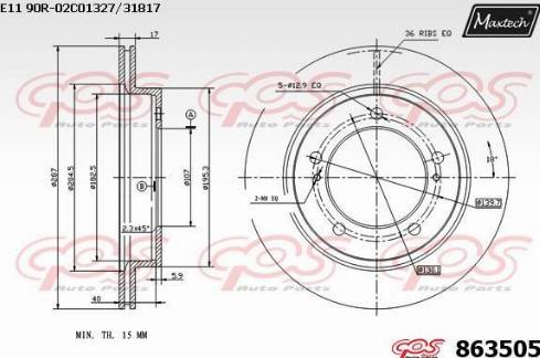 Maxtech 863505.0000 - Bremžu diski adetalas.lv